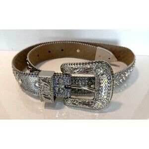 BB Simon Swarovski Crystal Rhinestone Belt Sz 30 Iridescent Heavily Embellished